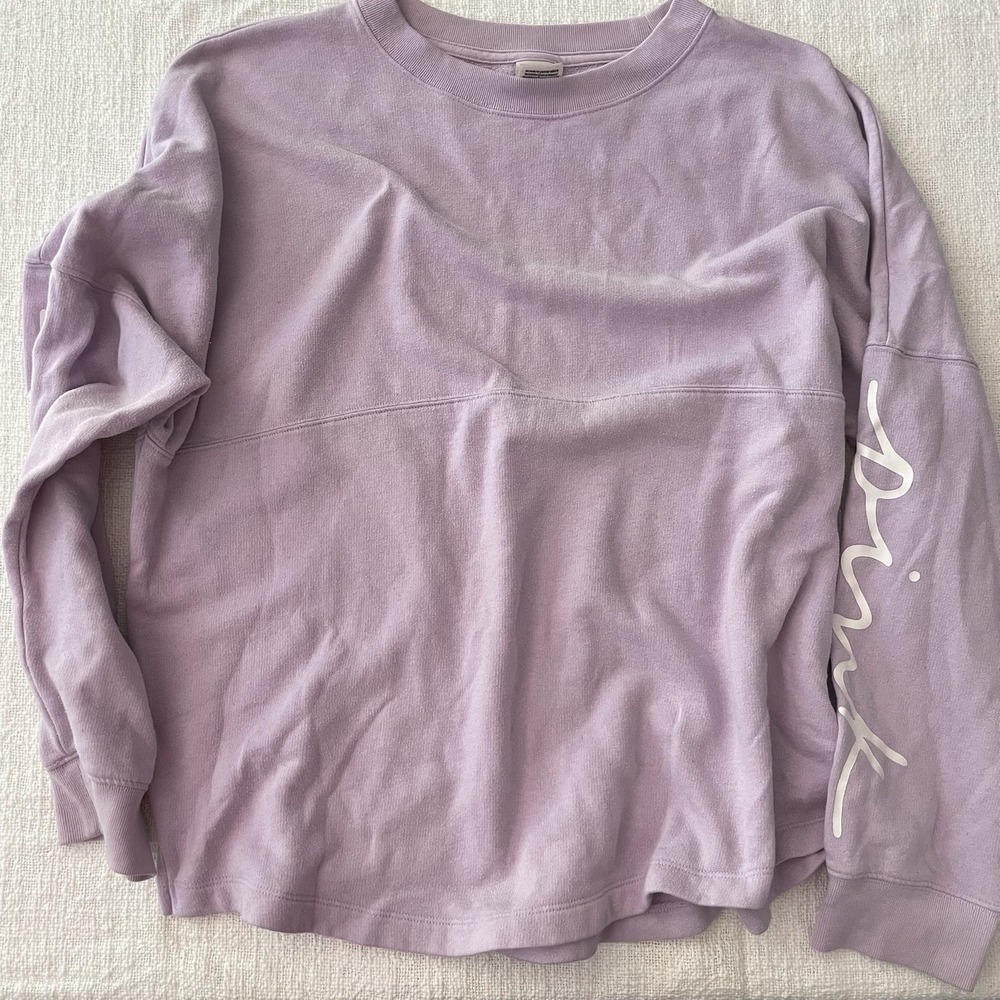 PINK Victoria's Secret Campus Pullover Sweater Lavender Purple‎ Women's Large
